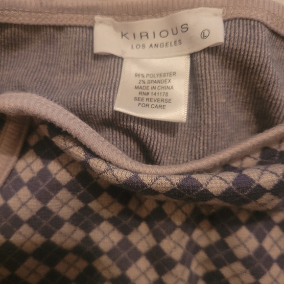 Kirious Blue and Grey Argyle Patterned Mini Skirt L - Picture 3 of 3